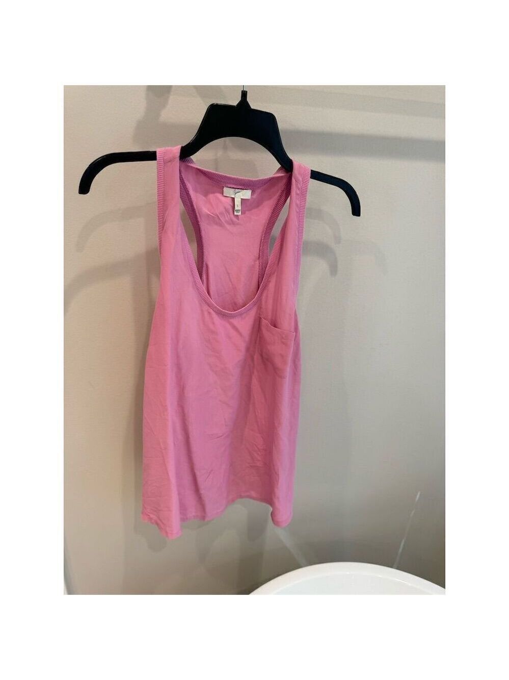 Joie Women's Pink Tank Top Size L Scoop Neck with Front Pocket
